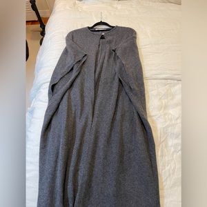 Zara Woman New Grey Long Wool-like Cape Size M/L